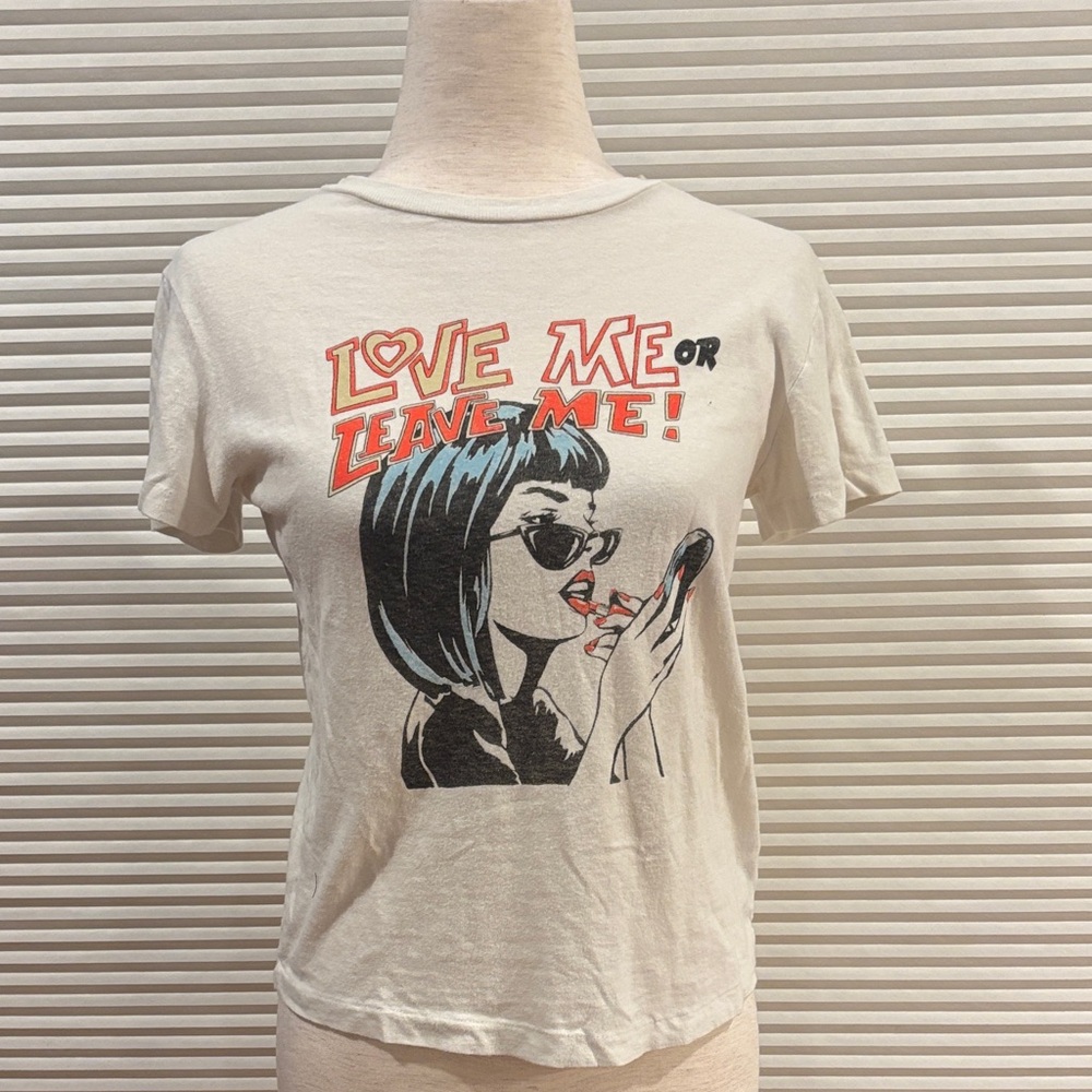 Re/Done Graphic Tee with Love Me or Leave Me Print